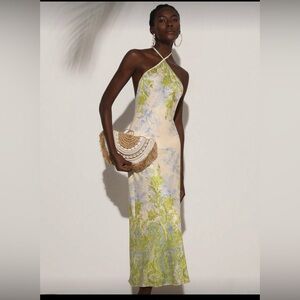 Floral Vintage Elegant Sexy Sleeveless Keyhole Tie Neck Dress For Women